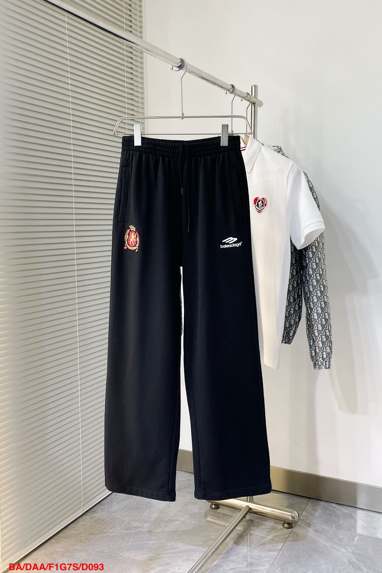 Balenciaga Soccer Baggy Sweatpants in black and white medium fleece