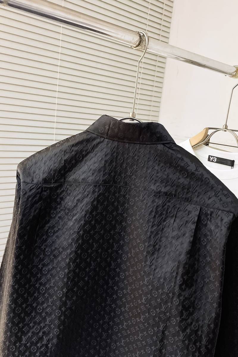 Monogram Long-Sleeved Silk Shirt