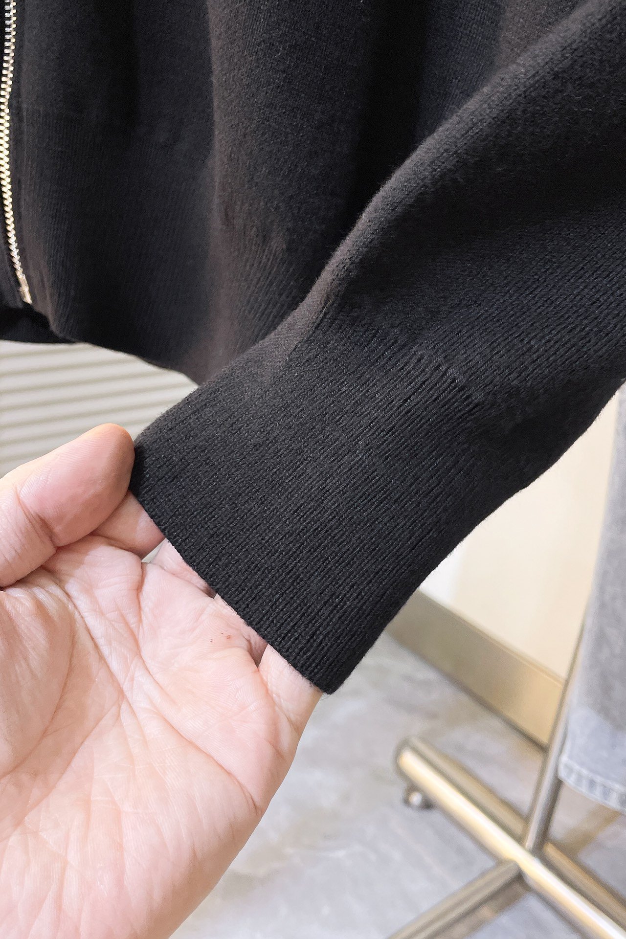 Anagram zip-up hoodie in wool