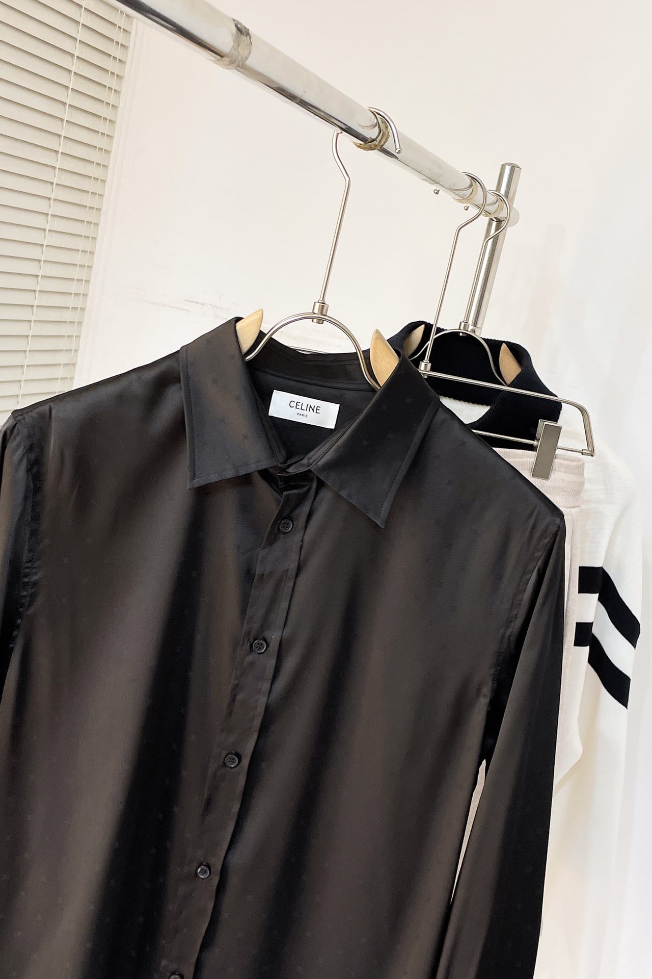 Celine loose carnaby shirt in silk jacquard