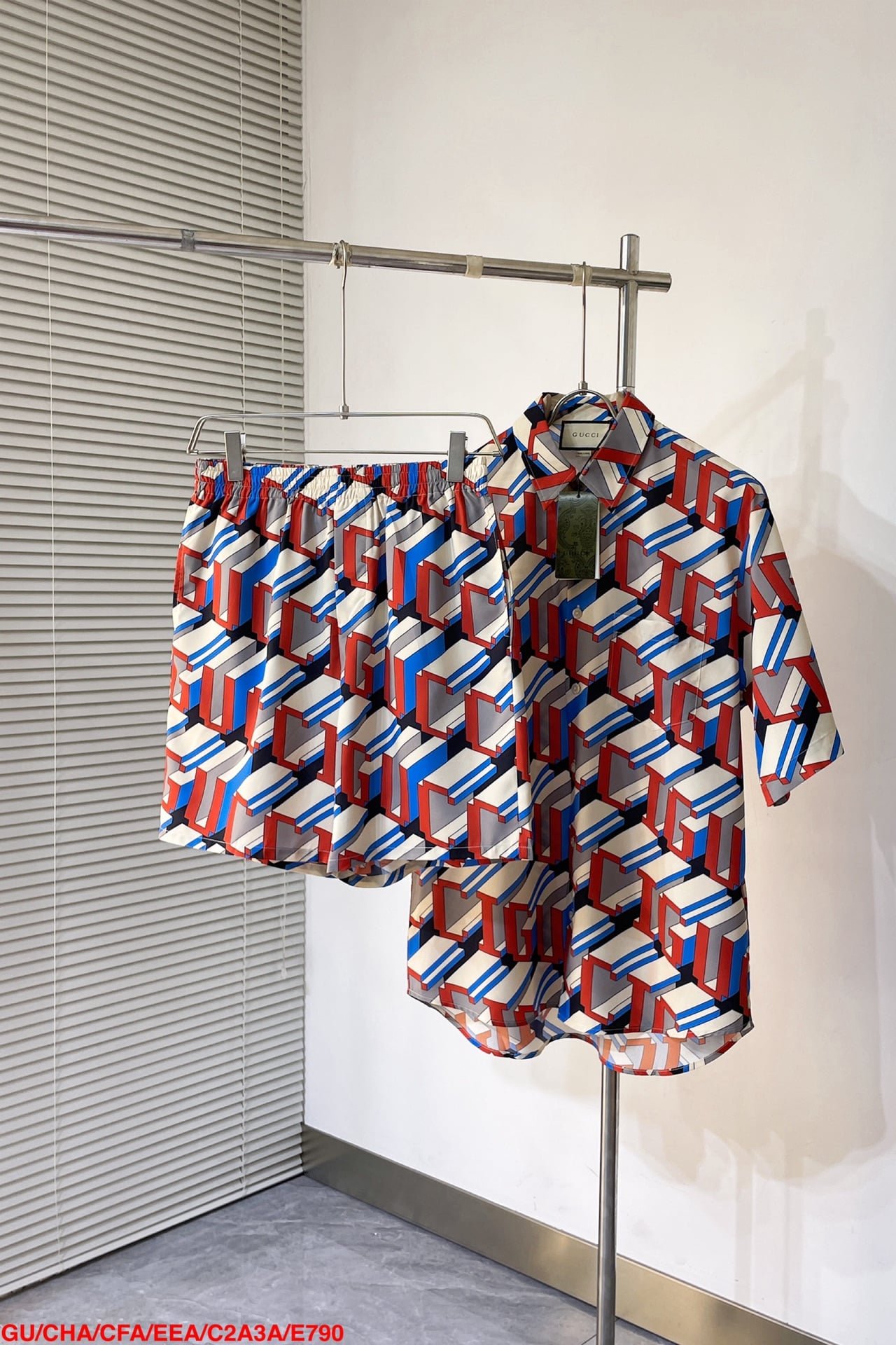 Gucci print shirt+shorts