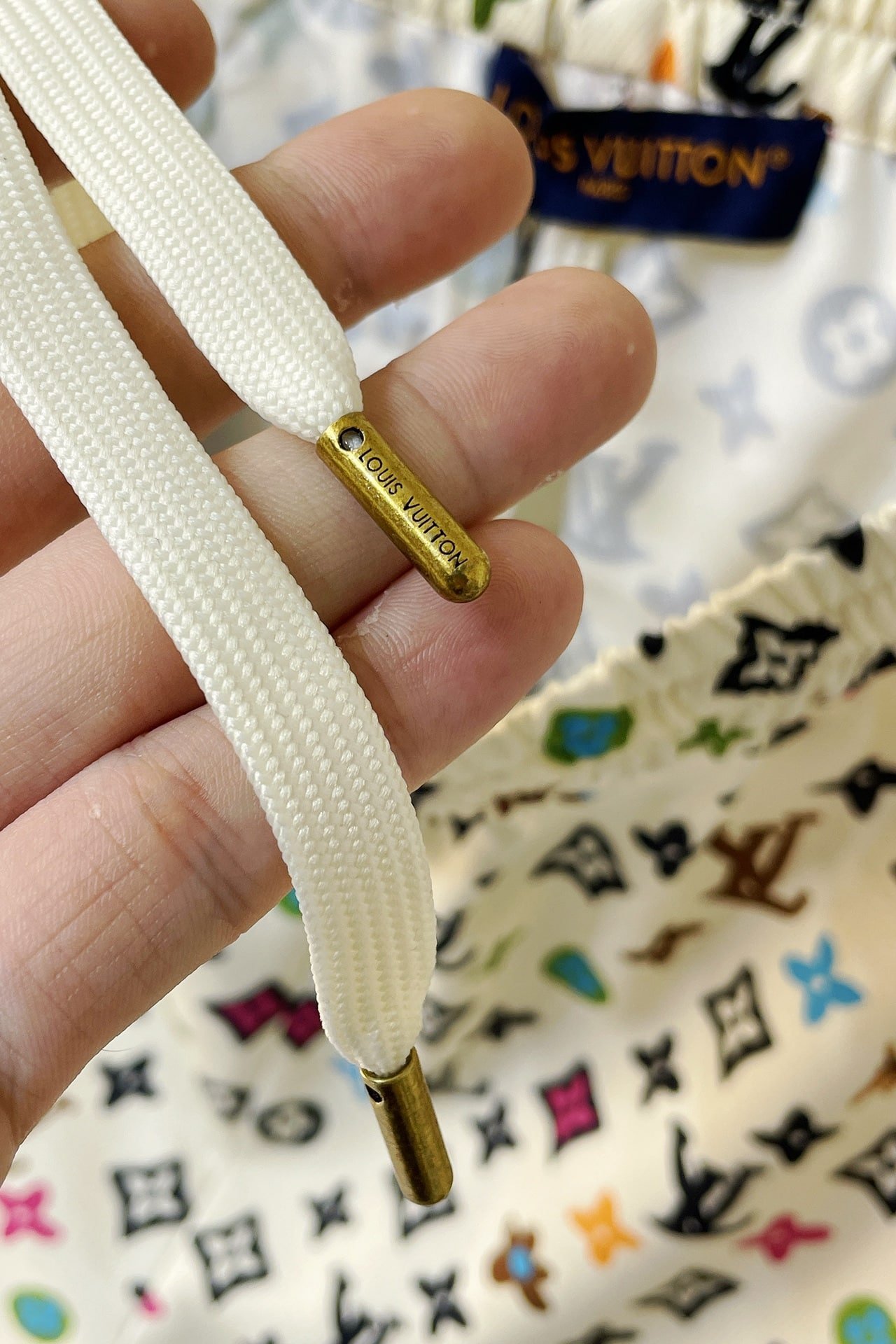LV Monogram Printed Short-Sleeved Silk Shirt+Monogram Printed Silk Shorts