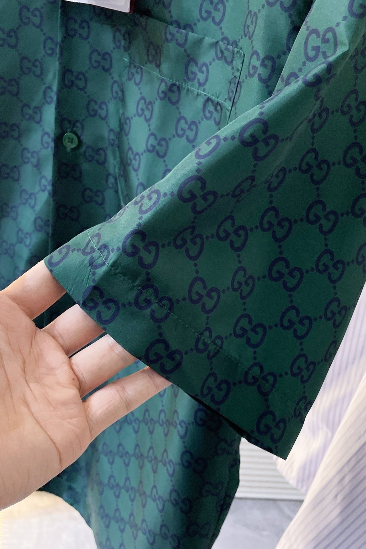 Gucci GG print silk shirt