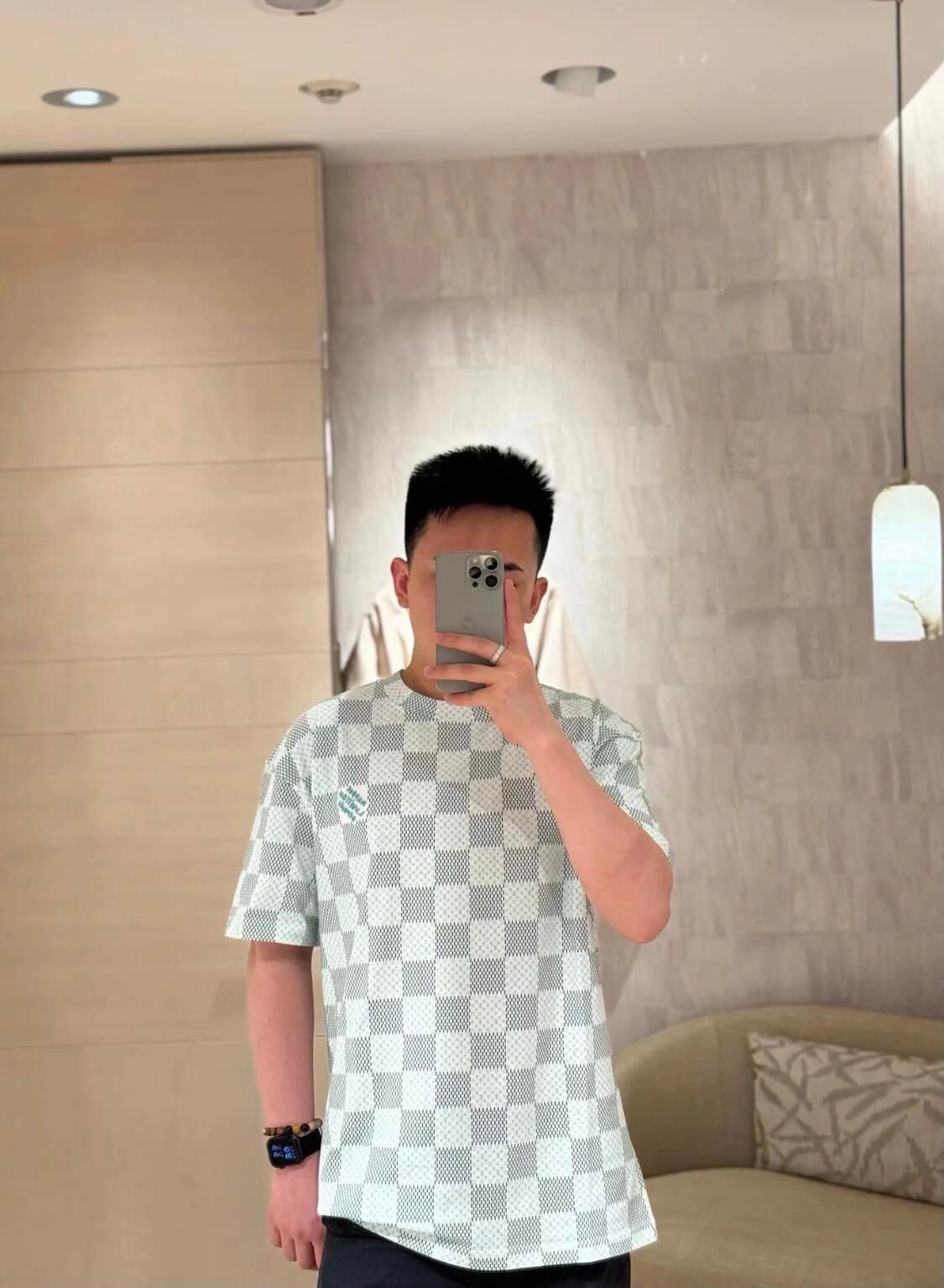 LV Printed Short-Sleeved Cotton T-Shirt