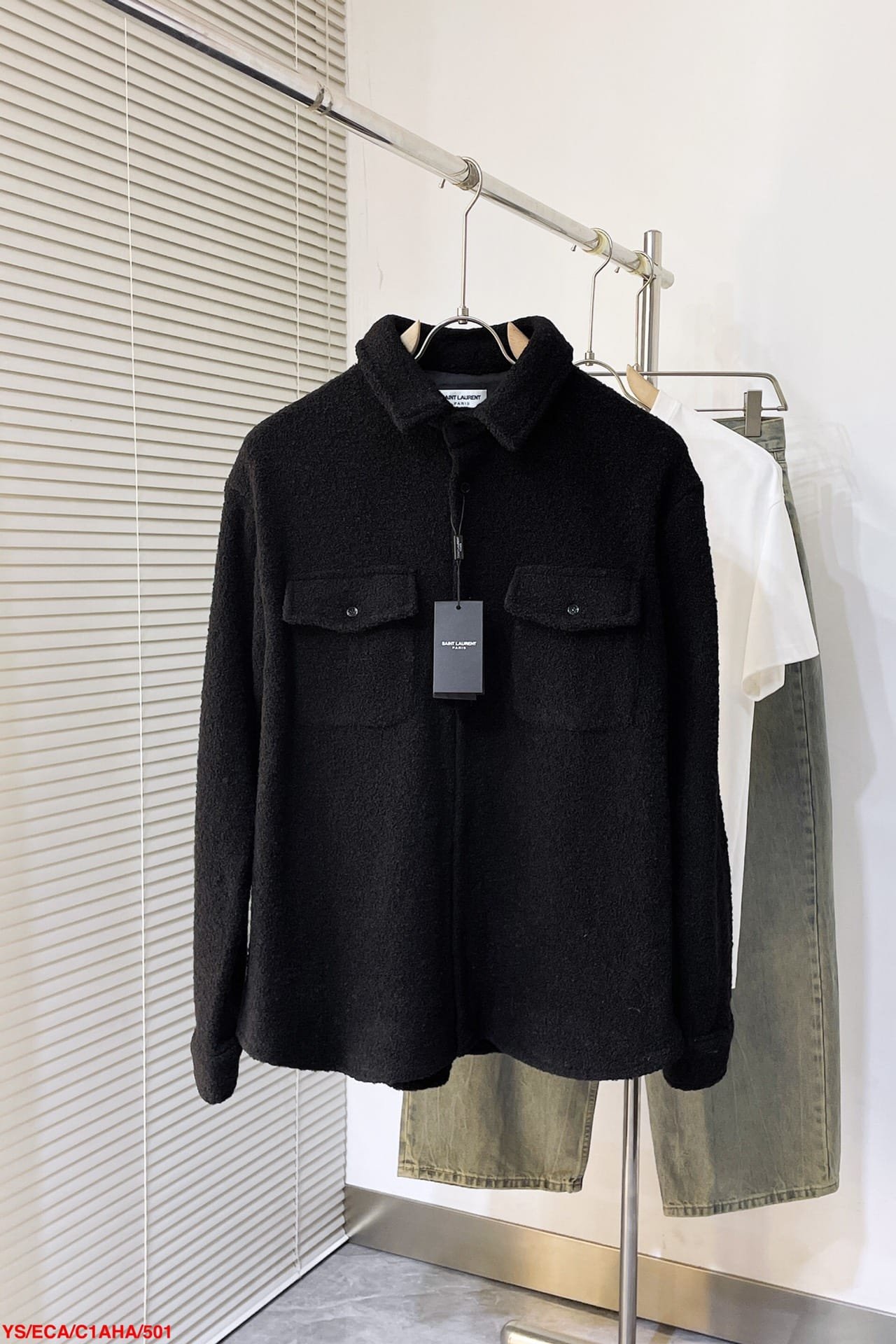 overshirt in cashmere and wool