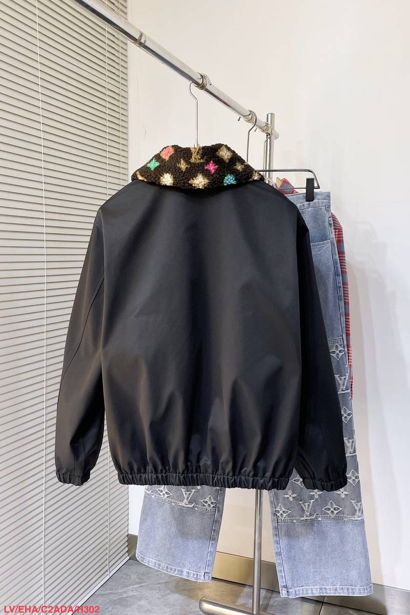 Cotton Aviator Jacket With Monogram Fleece Collar