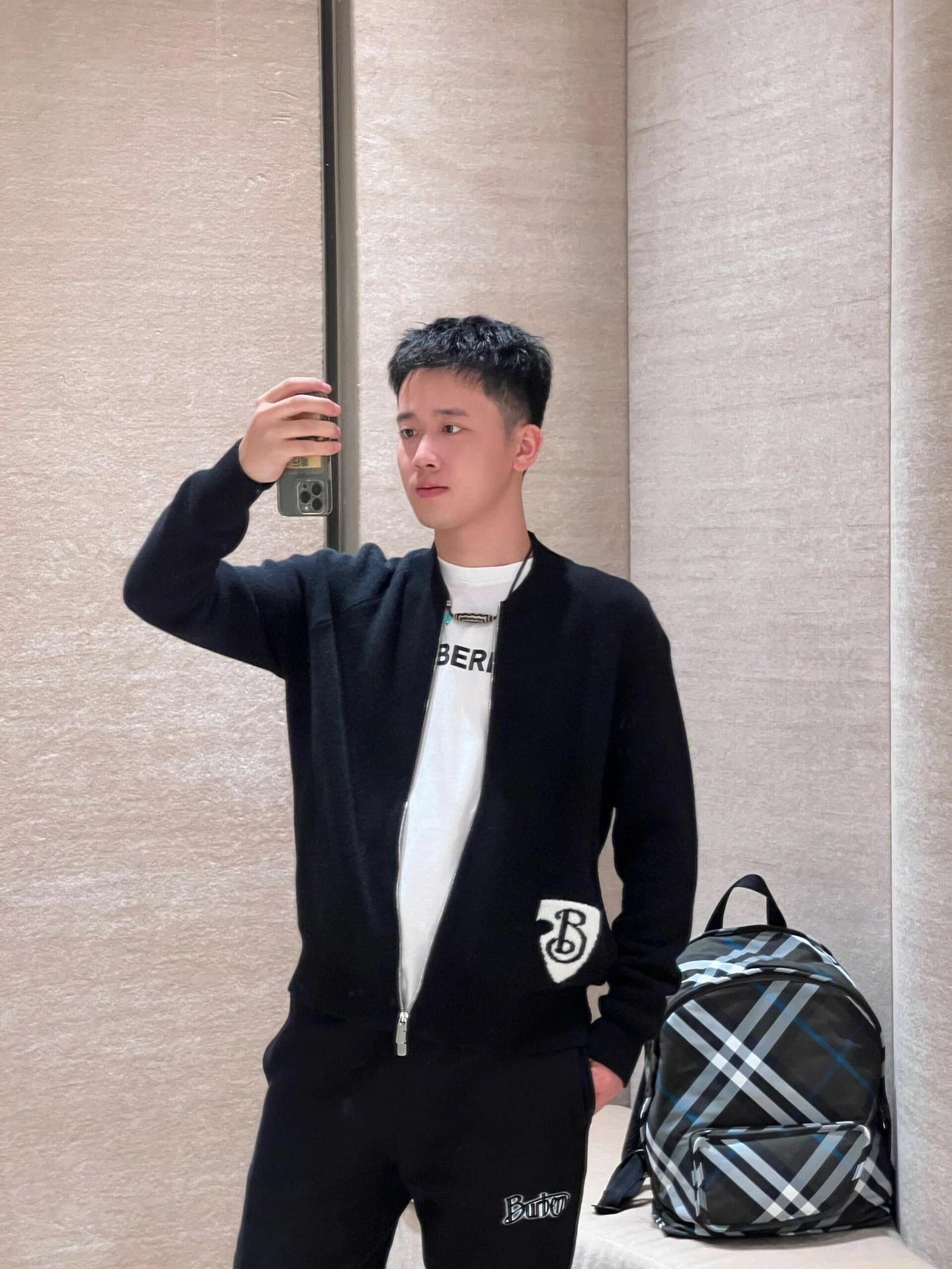 B Shield Wool Blend Bomber Jacket