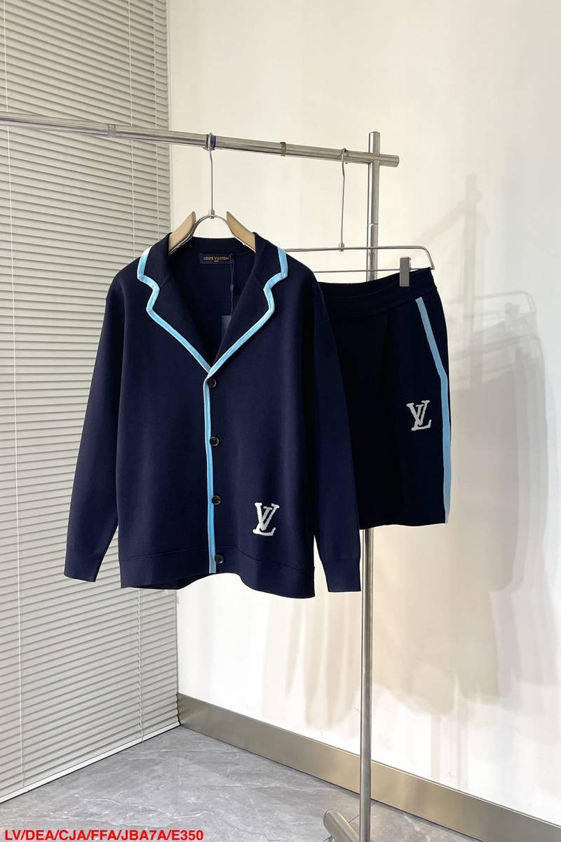 LV Signature Knitted Wool Blouson+ Shorts