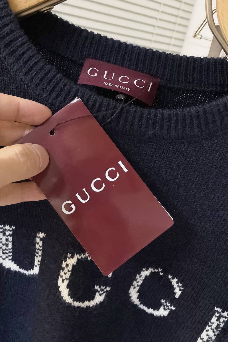 Wool sweater with Gucci intarsia