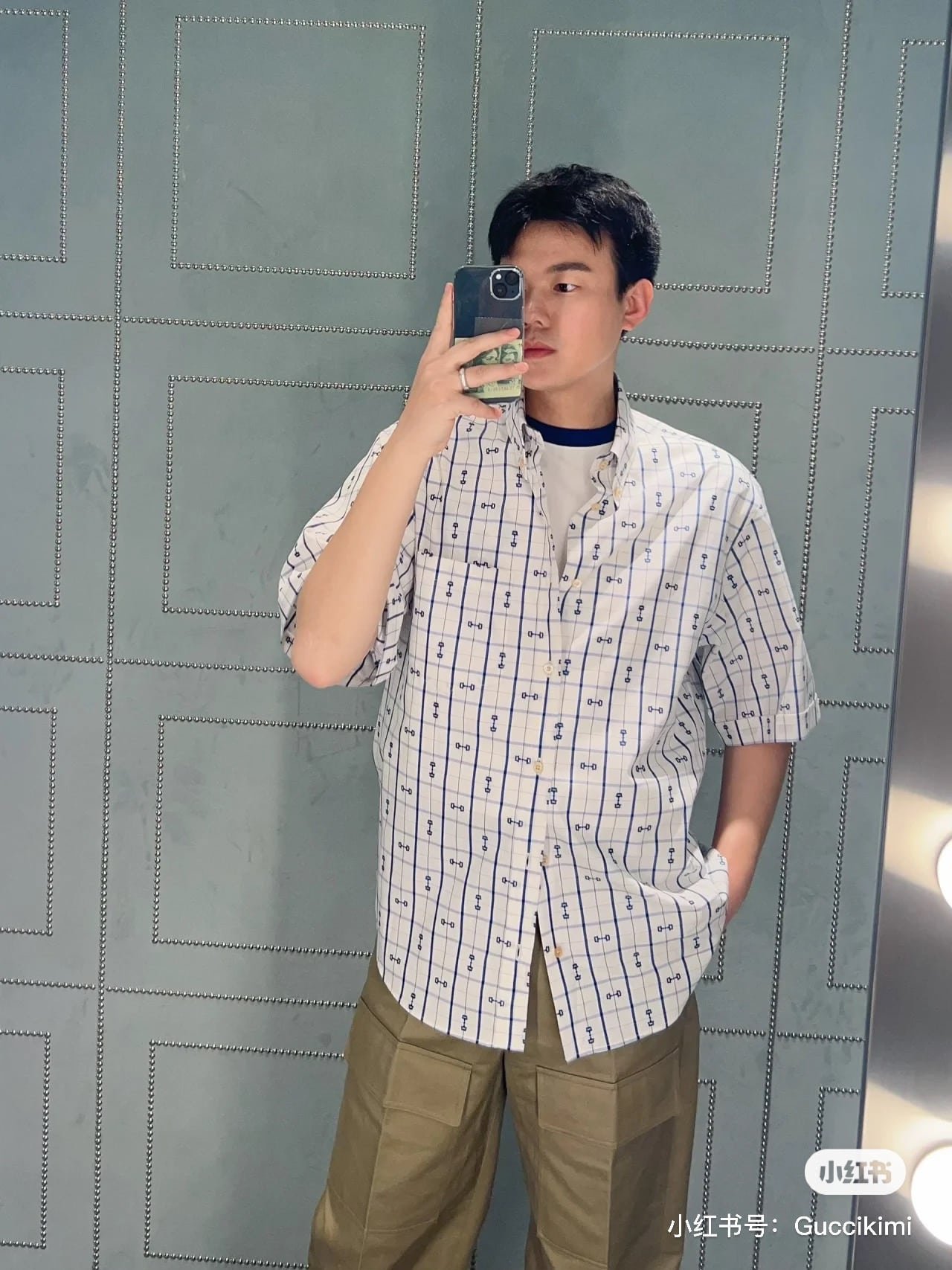 Gucci horsebit print cotton shirt