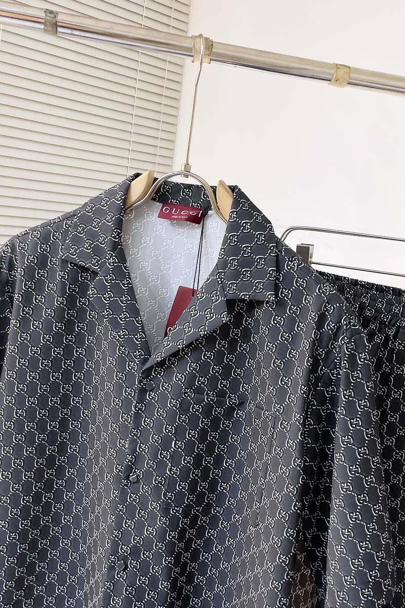 Gucci Silk shirt with GG Shadow+ Shorts