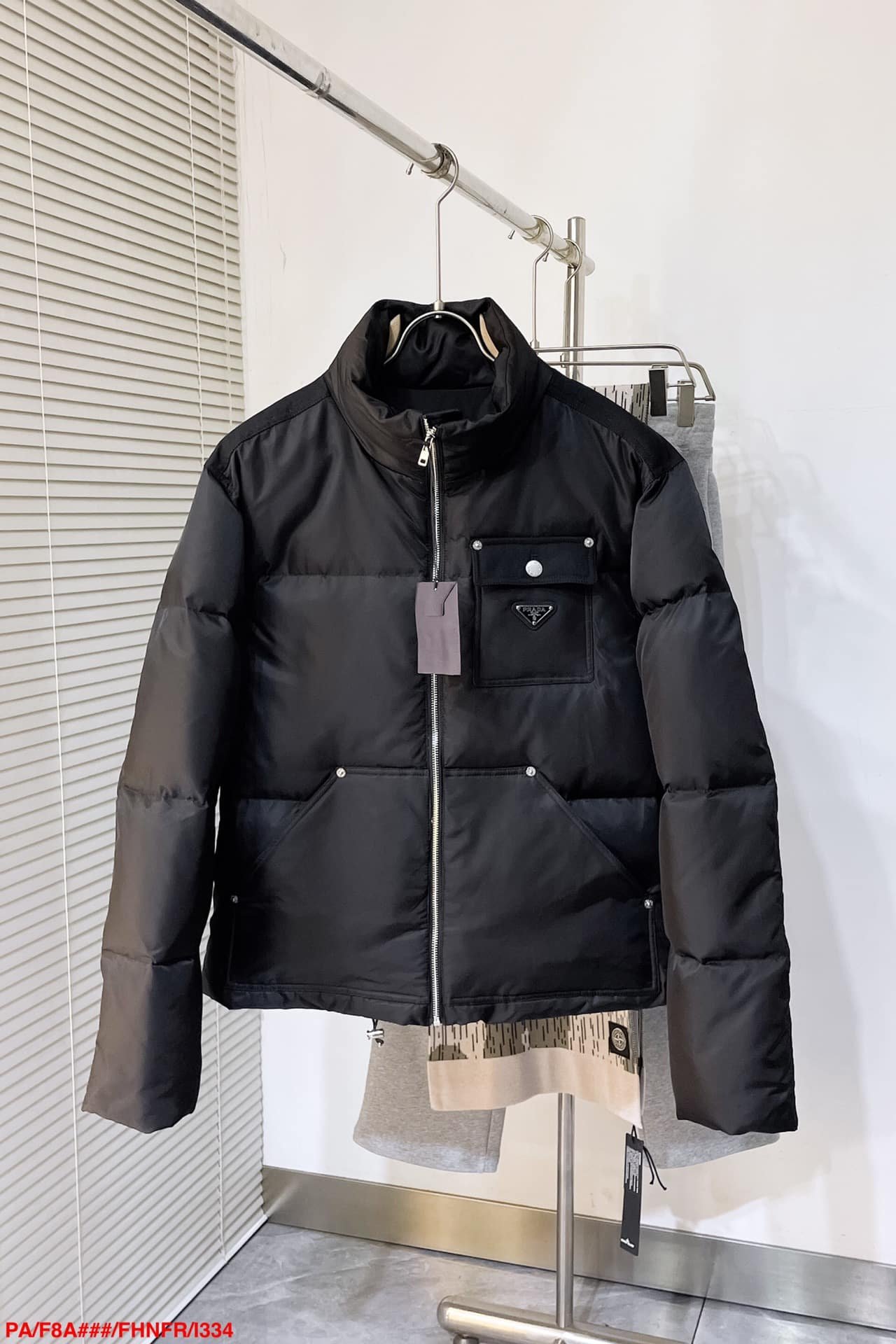 Cropped Re-Nylon down jacket