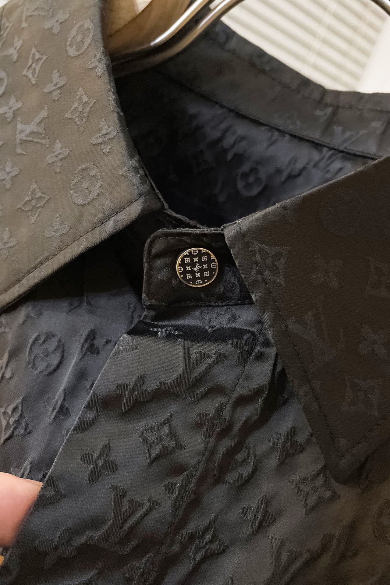 Monogram Long-Sleeved Silk Shirt