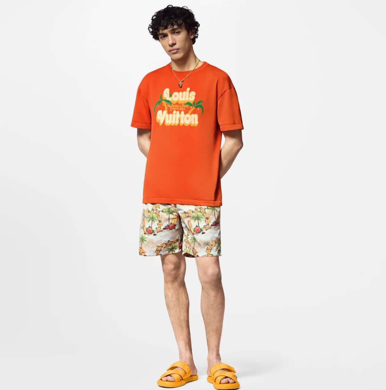 LV Short-Sleeved Cotton Crewneck