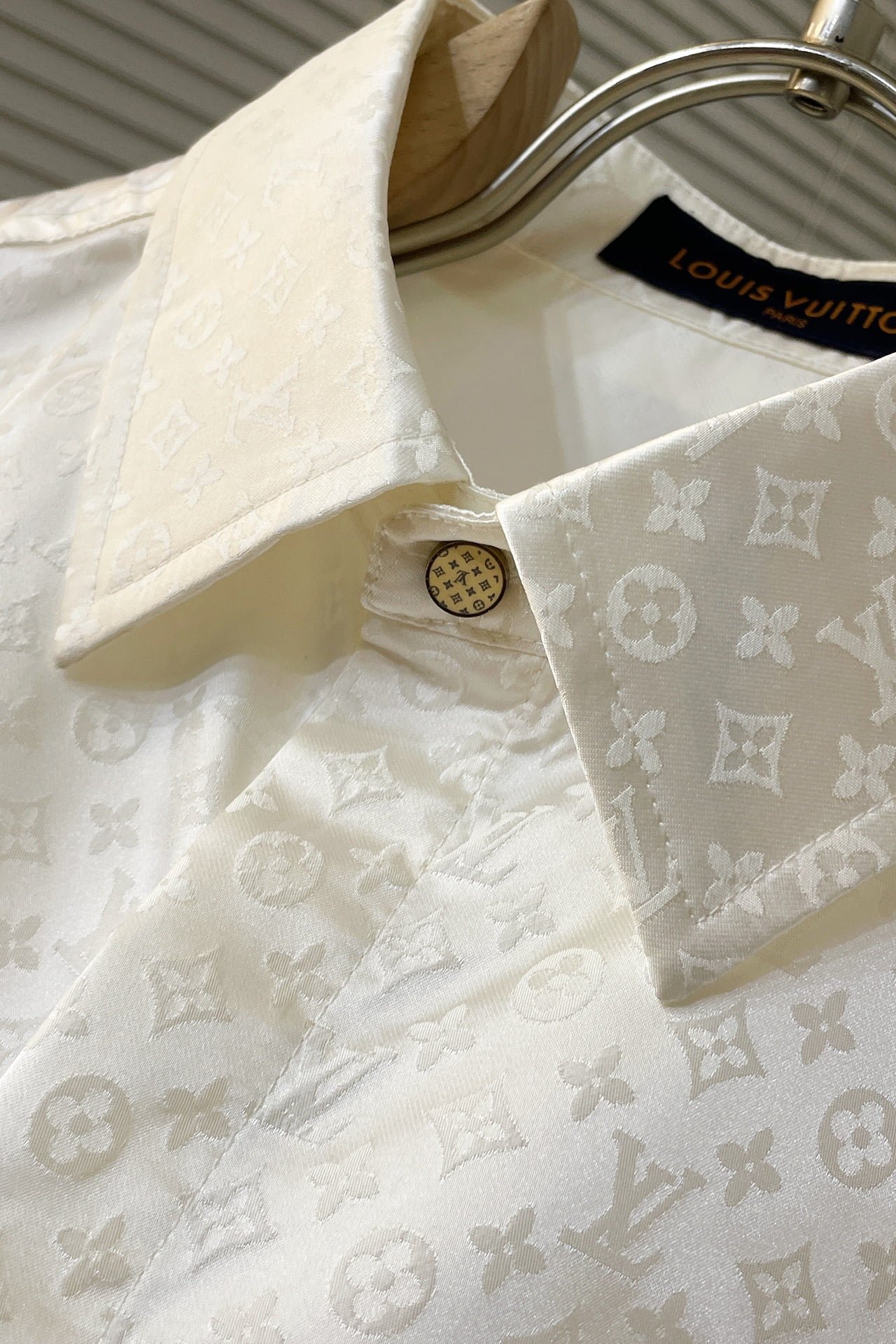 LV Monogram Long-Sleeved Silk Shirt