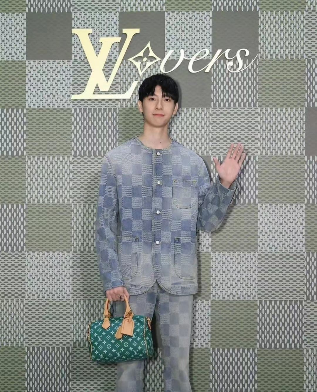 LV Damier Denim Chic Jacket+Damier Bootcut Denim Pants