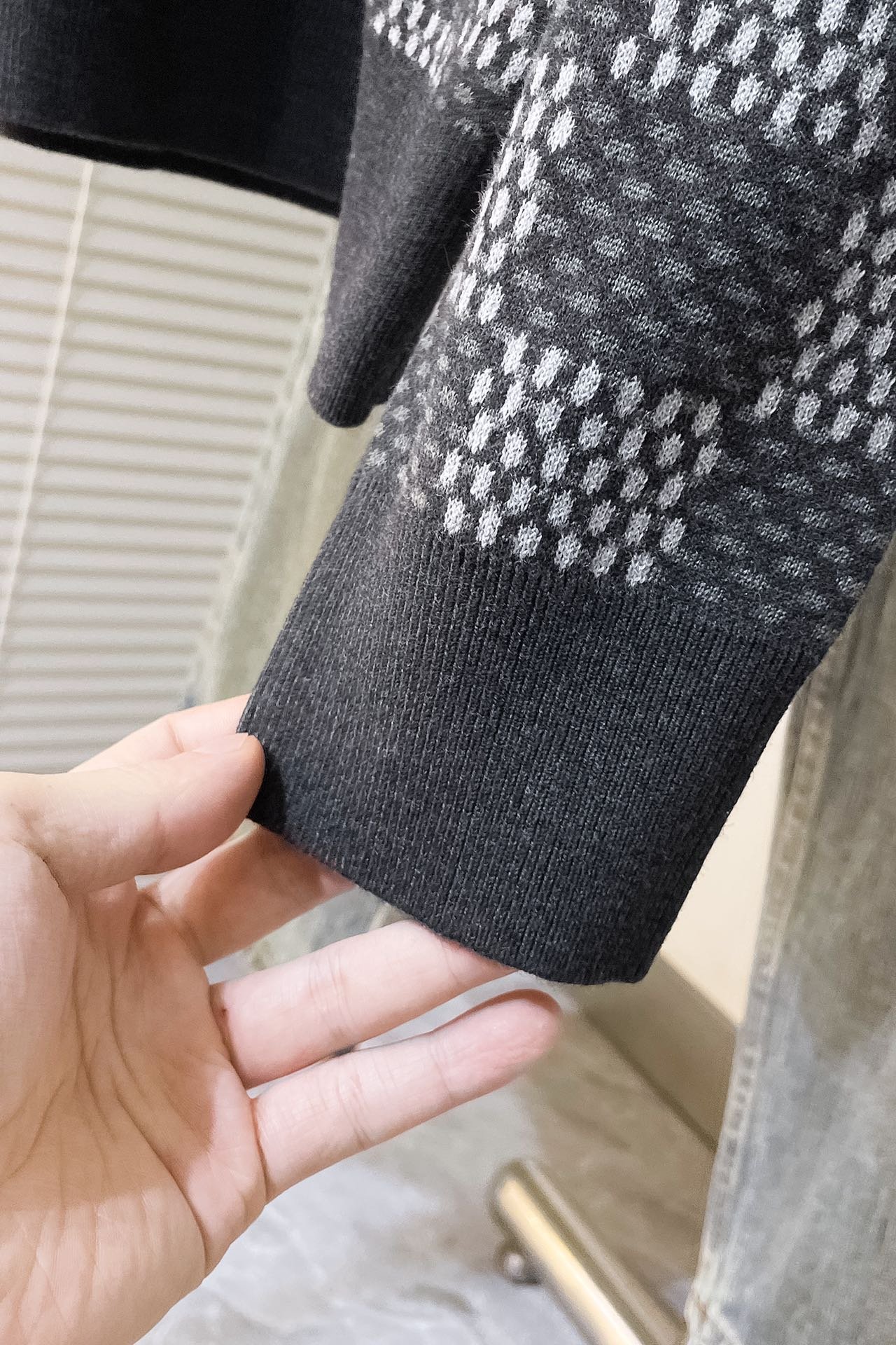 Damier Wool Crewneck