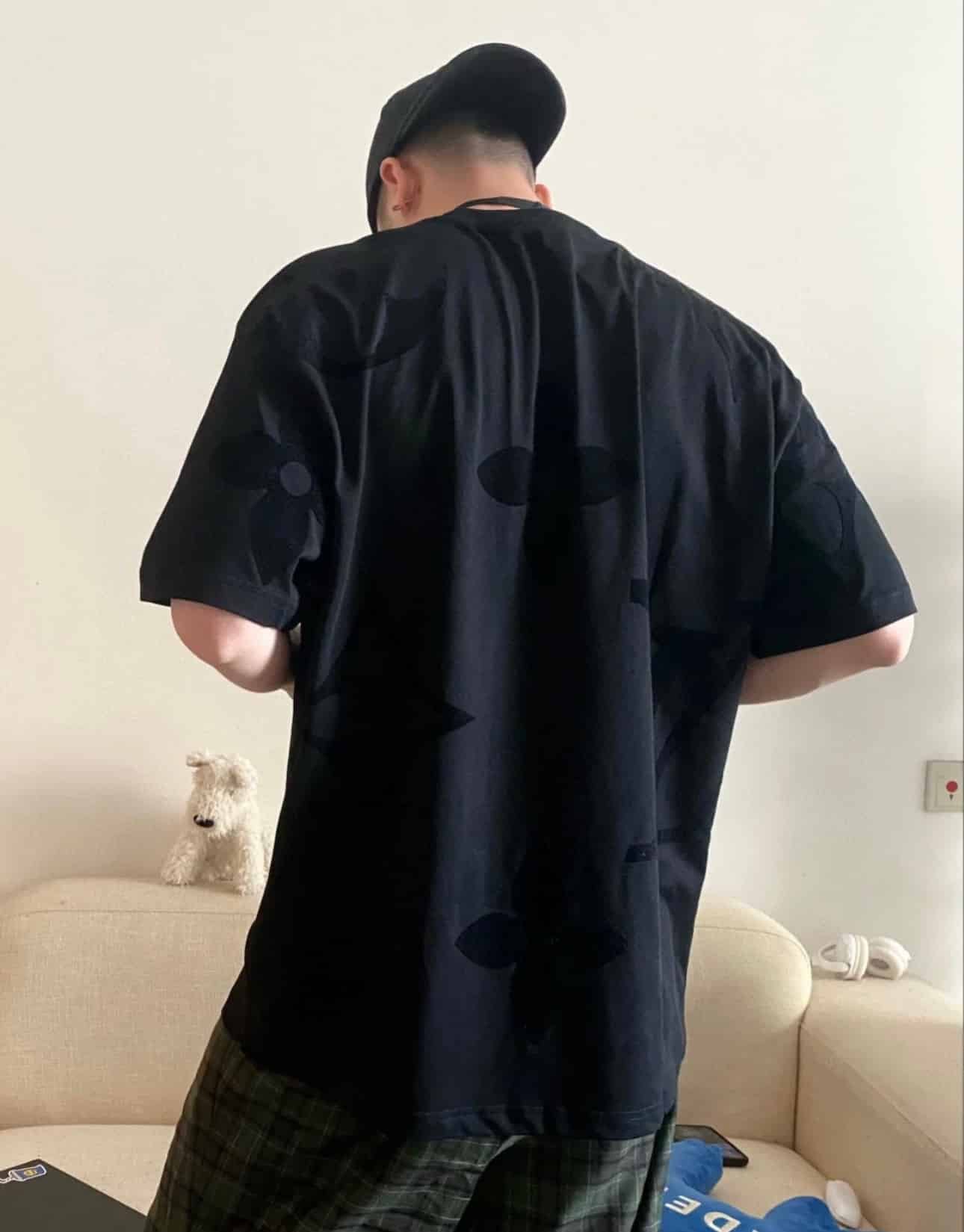 Monogram Short-Sleeved Cotton Crewneck