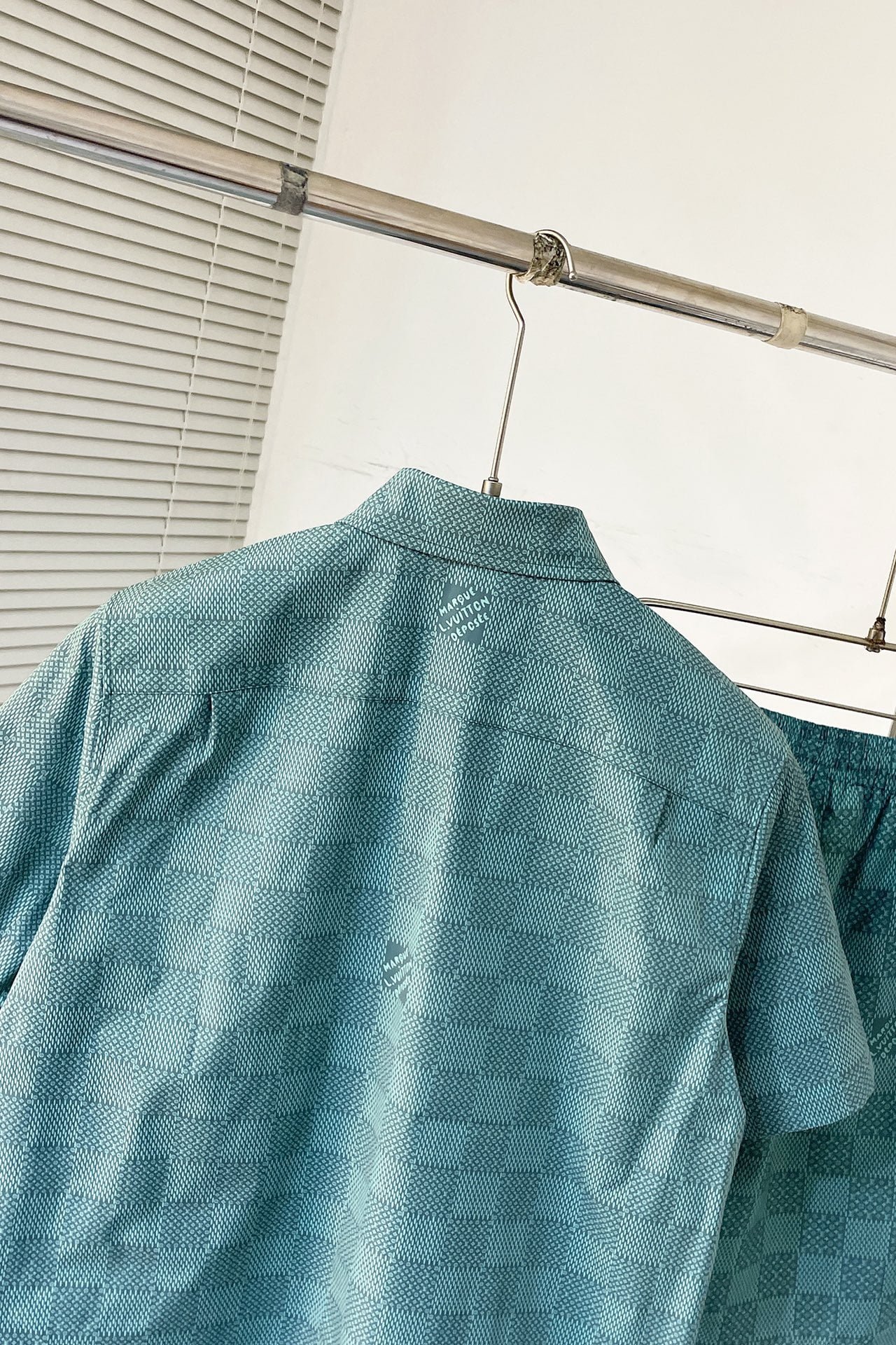 LV Printed Short-Sleeved Cotton Shirt+Printed Nylon Swimshorts