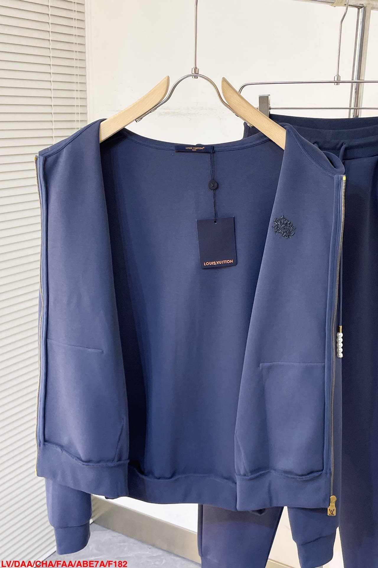 LV Embroidered Jersey Zip-Through Hoodie+TEmbroidered Jersey Jogpants