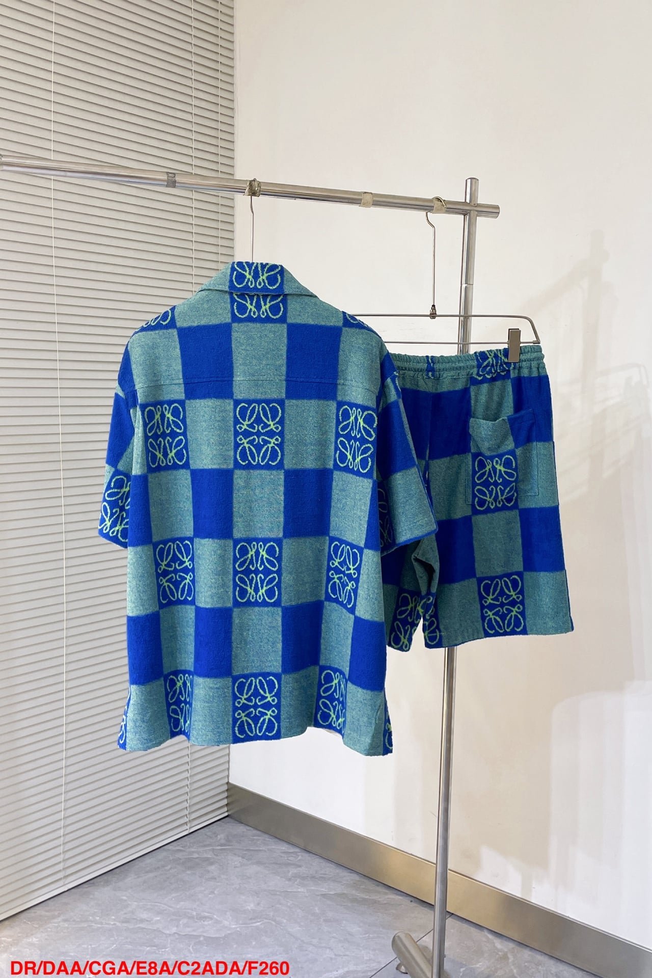 Loewe Short sleeve shirt in terry cotton jacquard+Shorts in terry cotton jacquard