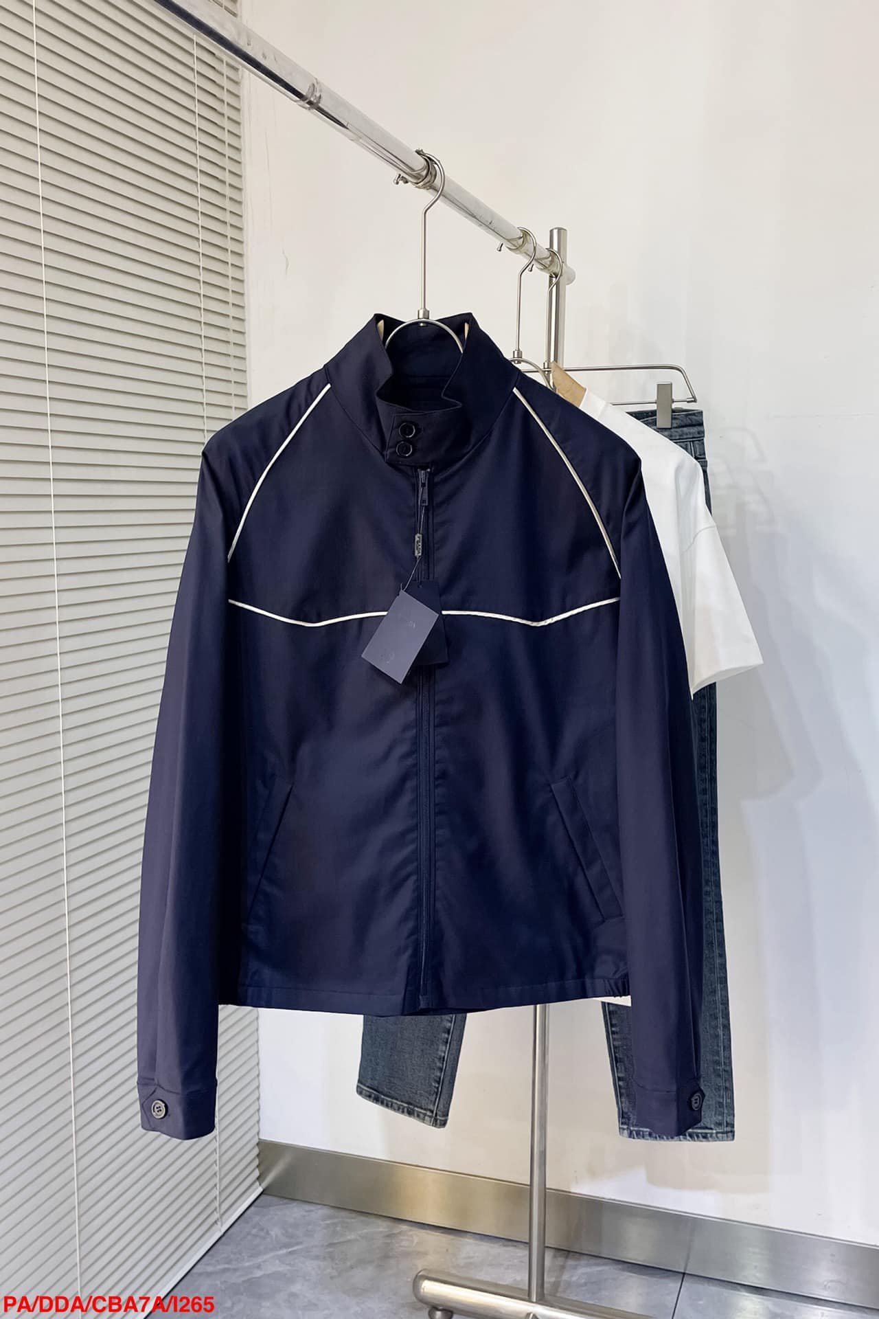 Wool and silk blouson jacket