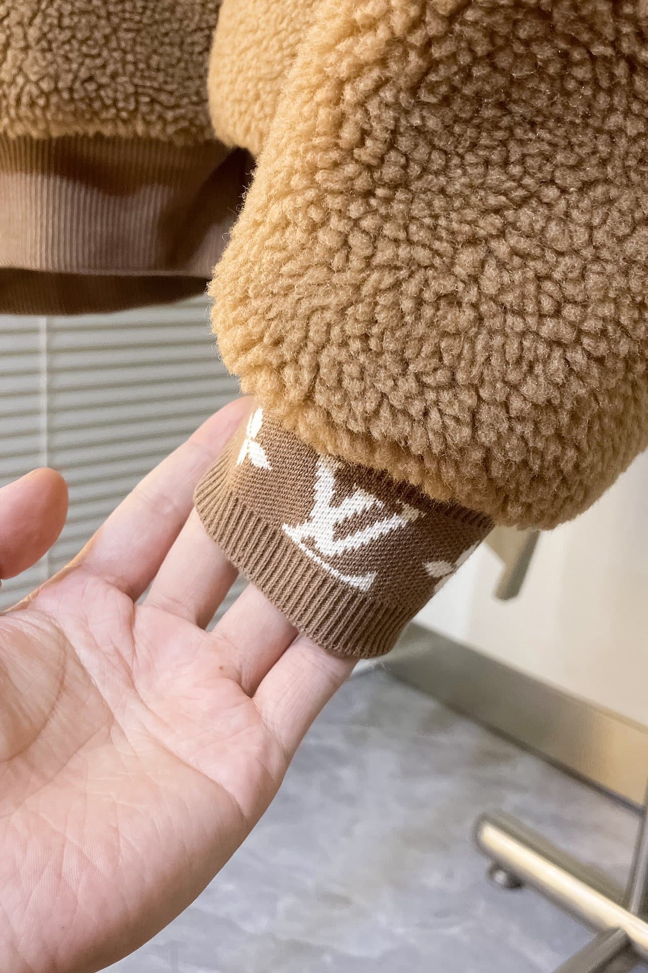 Leather Patch Fleece Blouson
