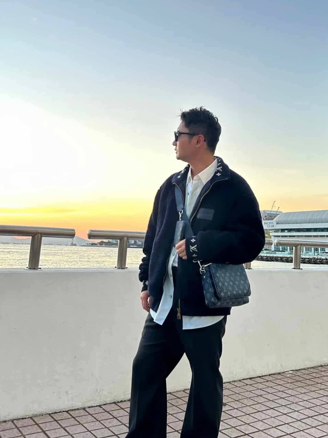 Leather Patch Fleece Blouson