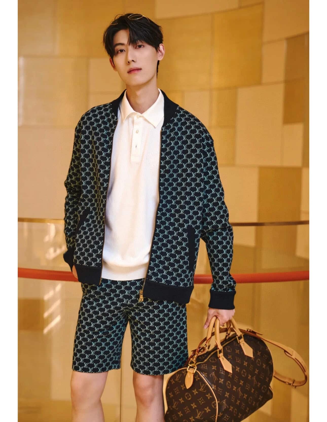 LV Double Face Cotton Jersey Bomber+Shorts