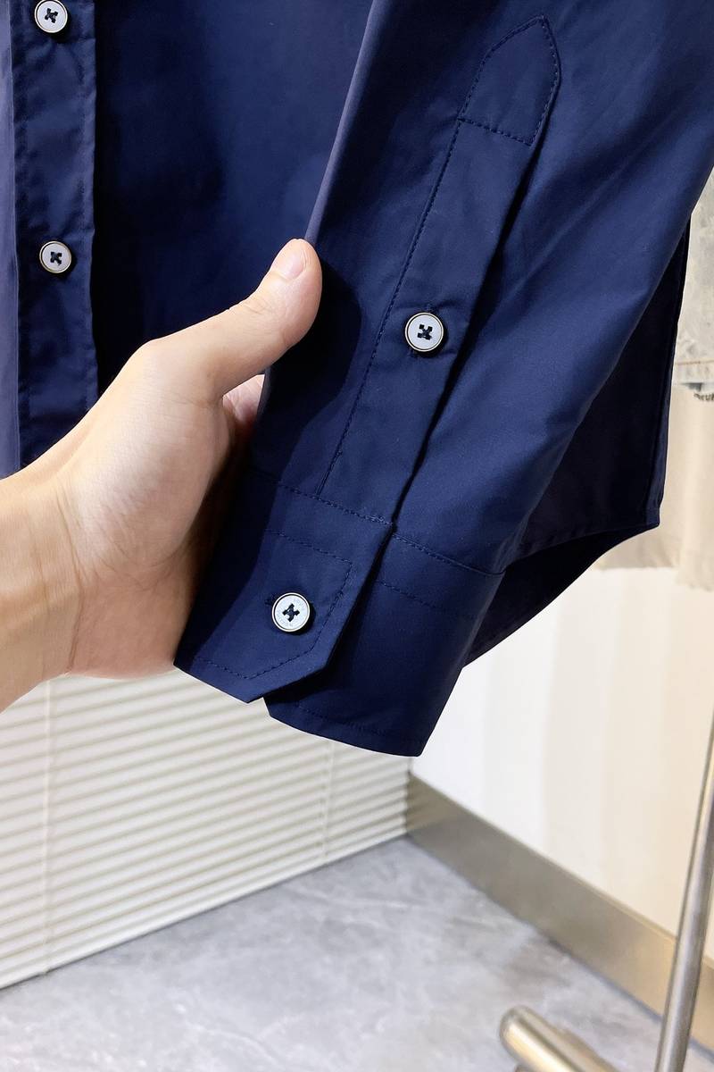 LV Embroidered Long-Sleeved Cotton Shirt