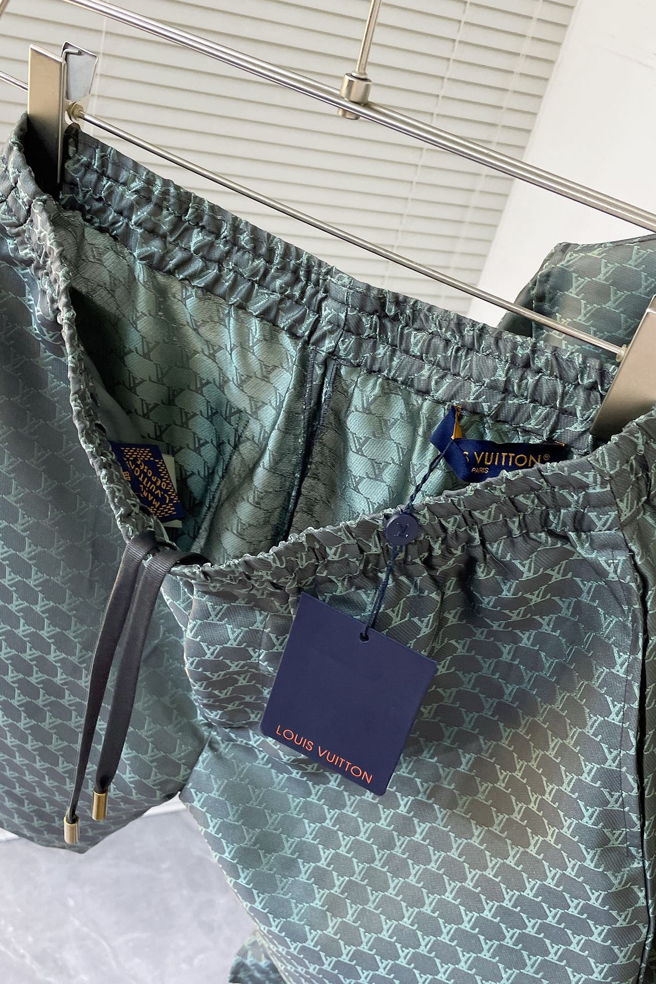 LV Drawstring Jacquard Silk-Blend Shorts