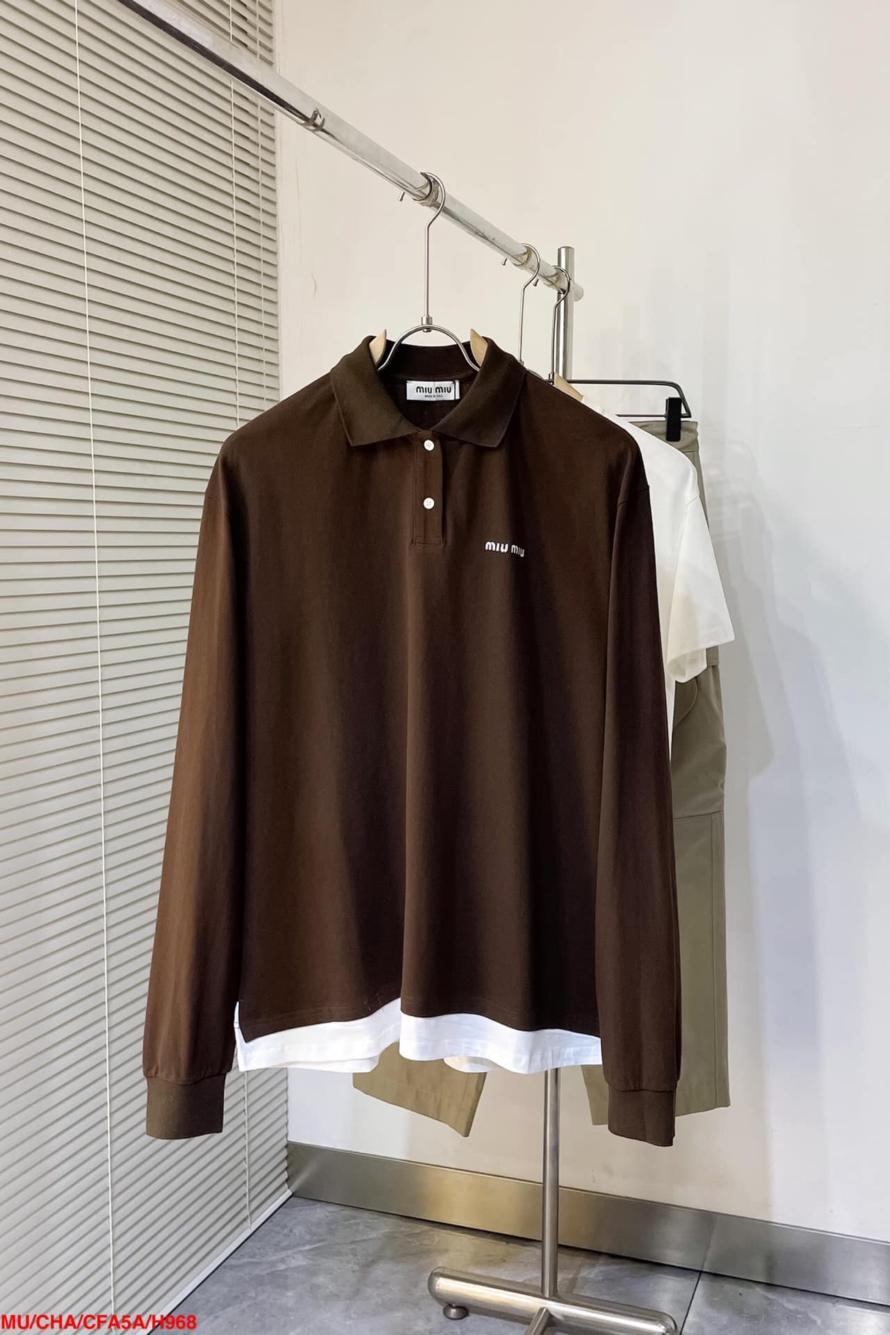 Piqué and jersey polo shirt