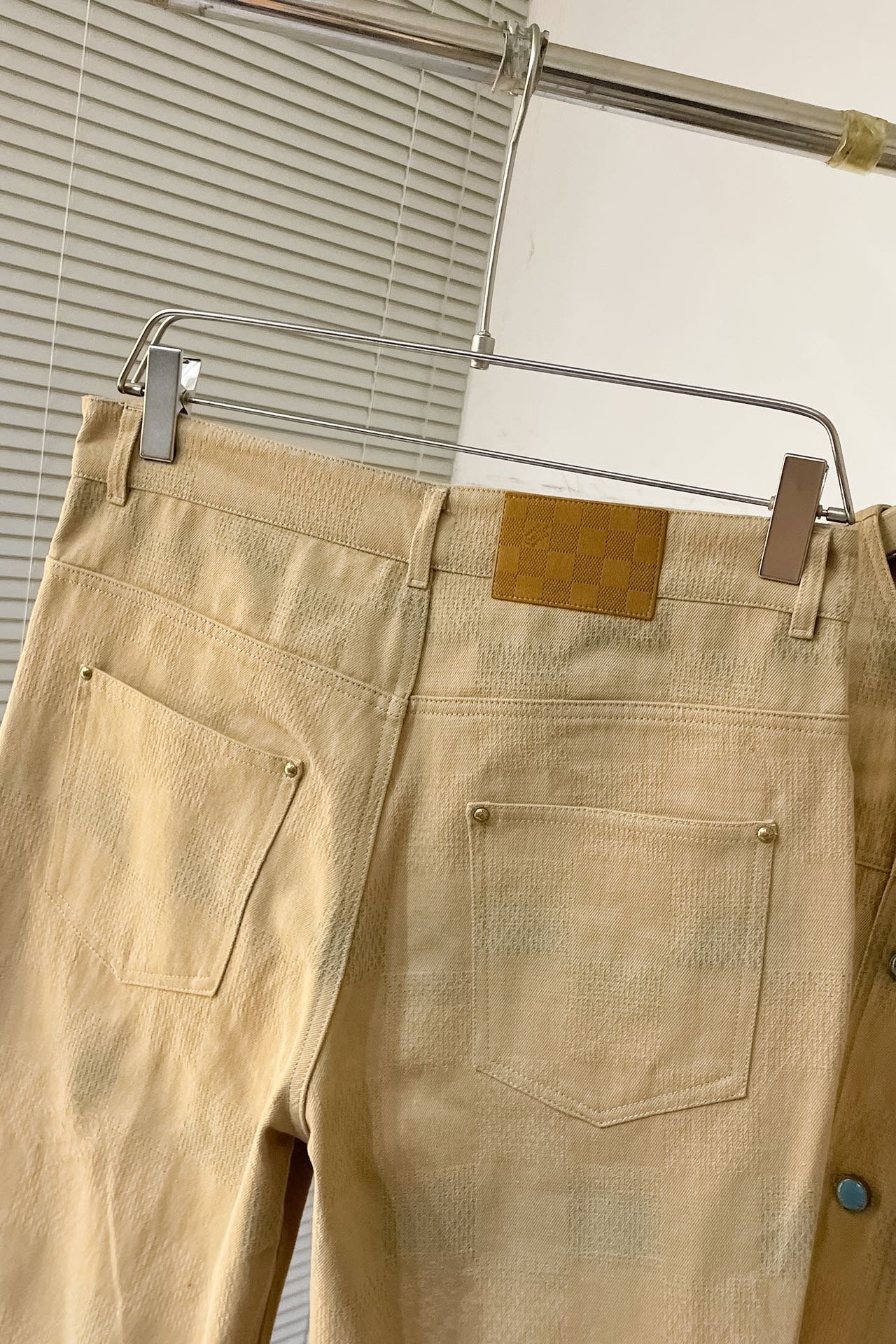 Damier Collarless Workwear Cotton Jacket+Pants