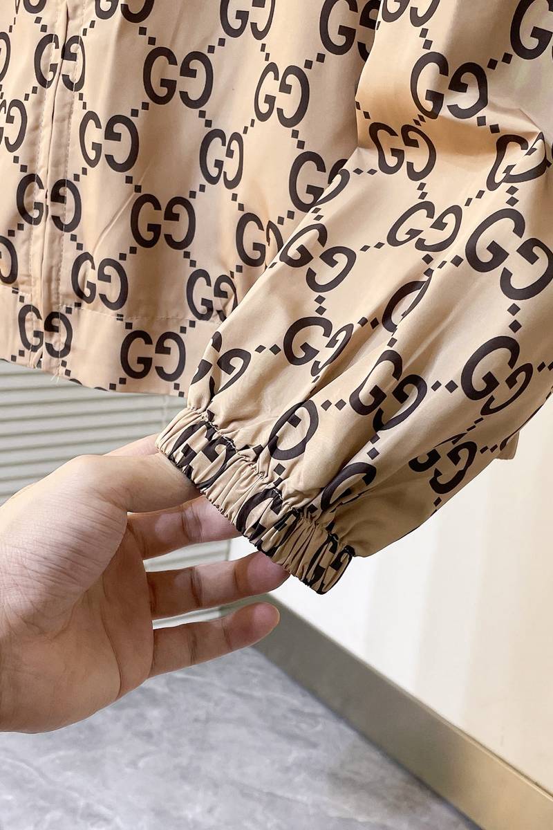Gucci light nylon GG print hooded jacket+shorts