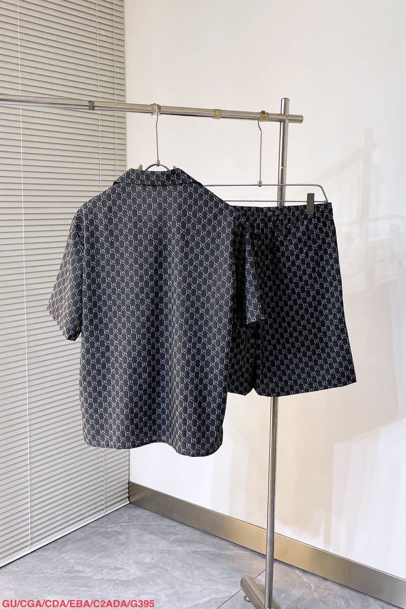 Gucci Silk shirt with GG Shadow+ Shorts