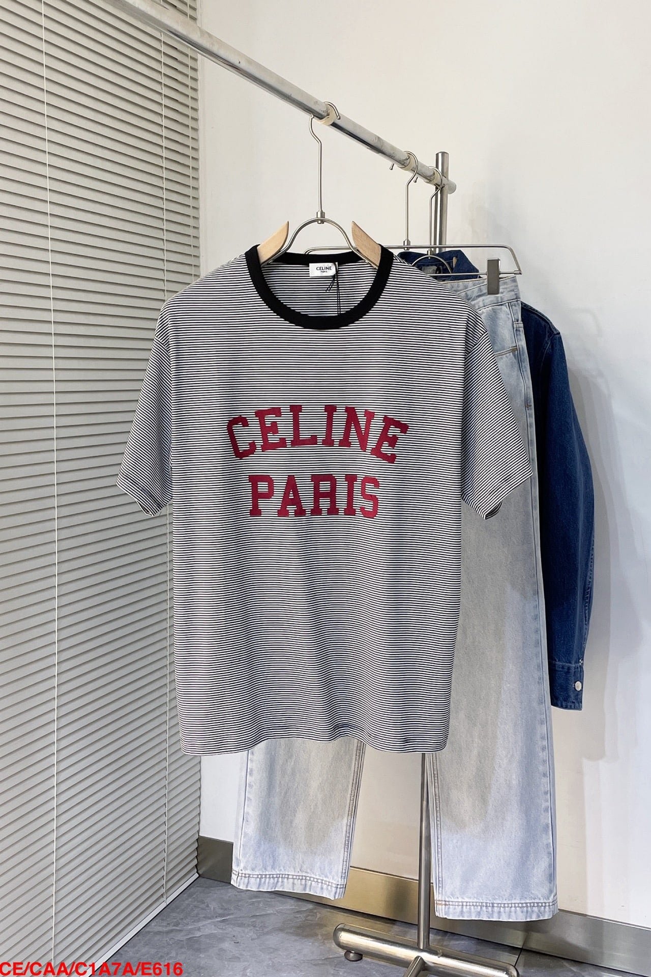 Celine paris loose t-shirt in cotton jersey