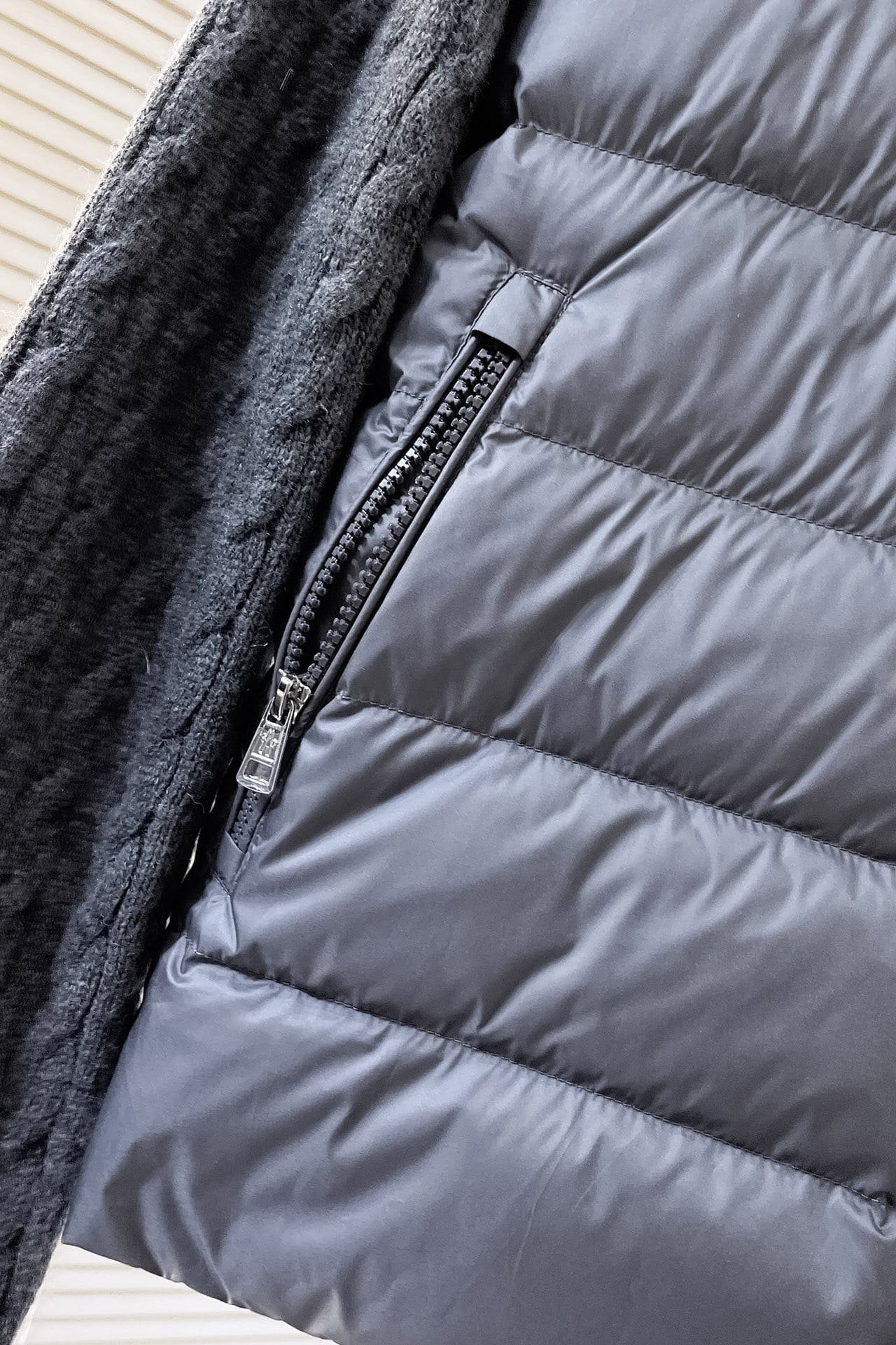 Padded Wool Zip-Up Cardigan