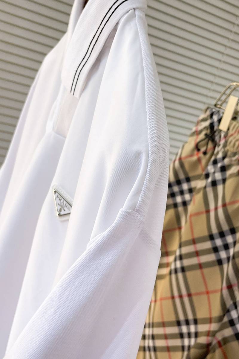 Prada Piqué polo shirt with Re-Nylon detail