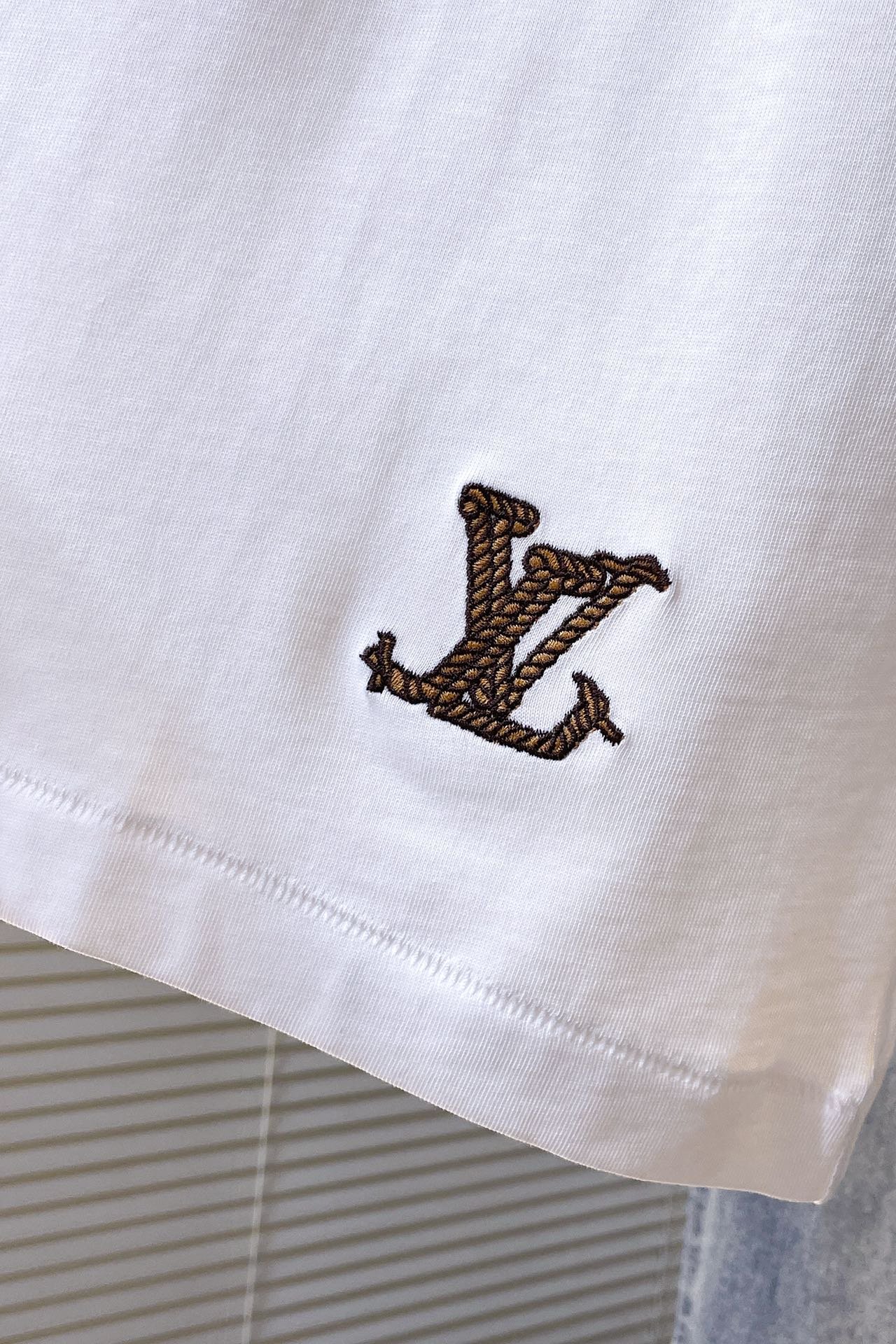 LV Graphic Embroidered Cotton T-Shirt