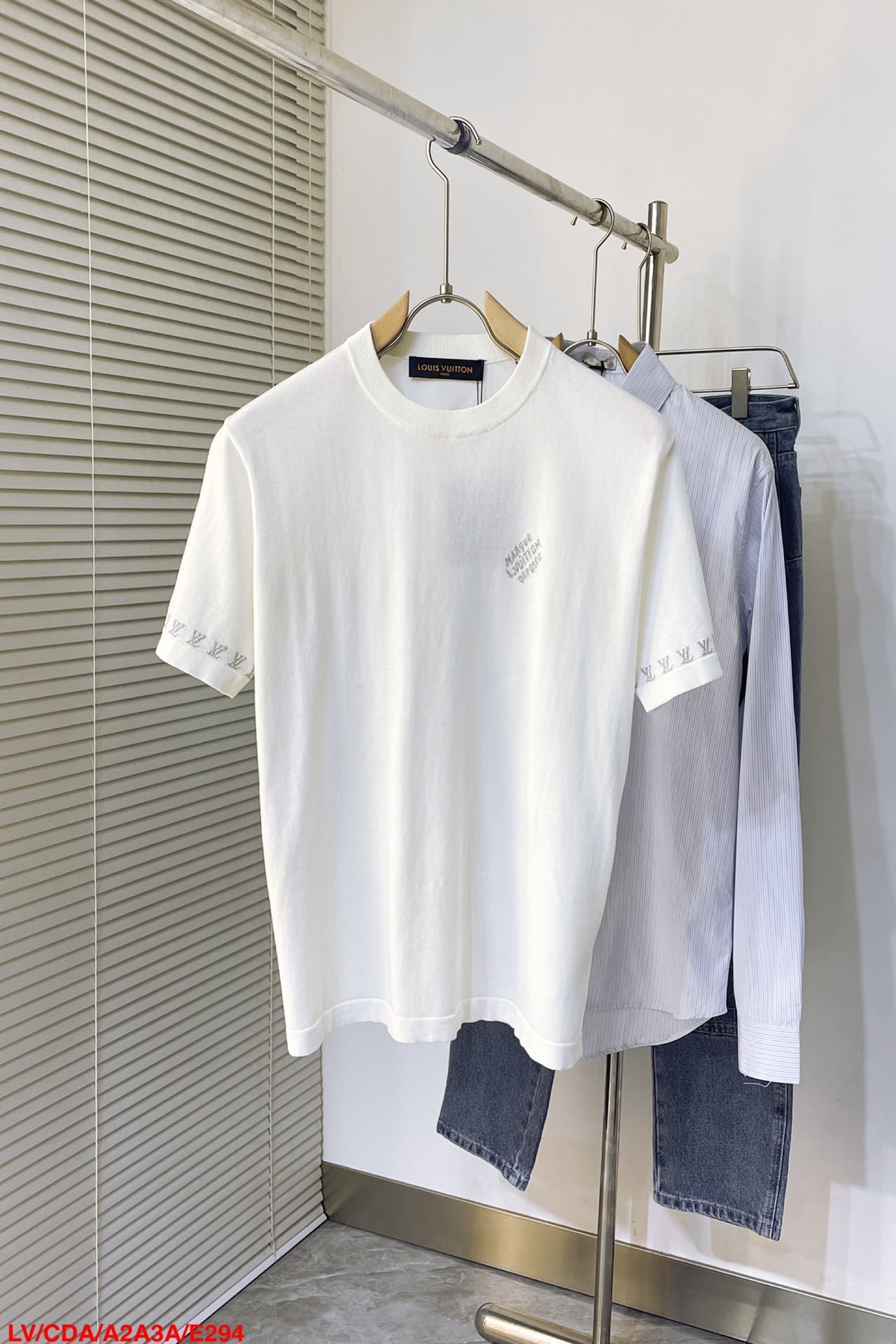 LV Short-Sleeved Cotton Crewneck