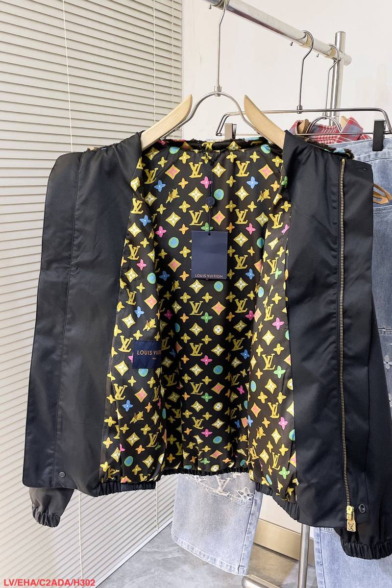 Cotton Aviator Jacket With Monogram Fleece Collar