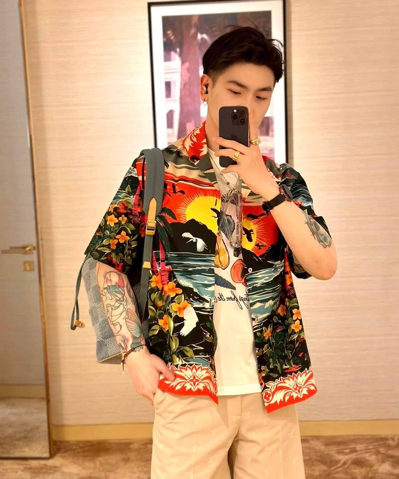 LV Printed Short-Sleeved Cotton Shirt
