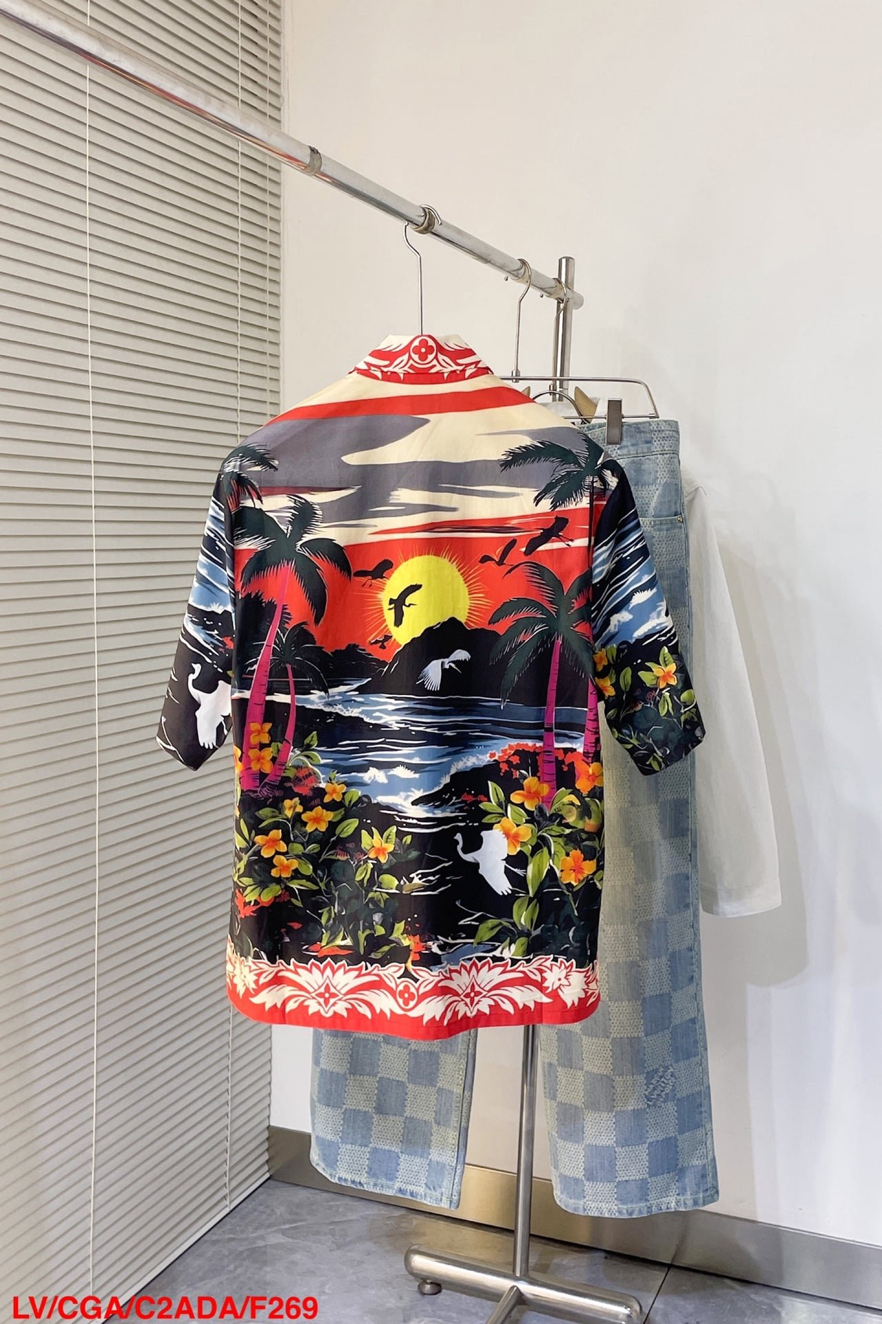 LV Printed Short-Sleeved Cotton Shirt