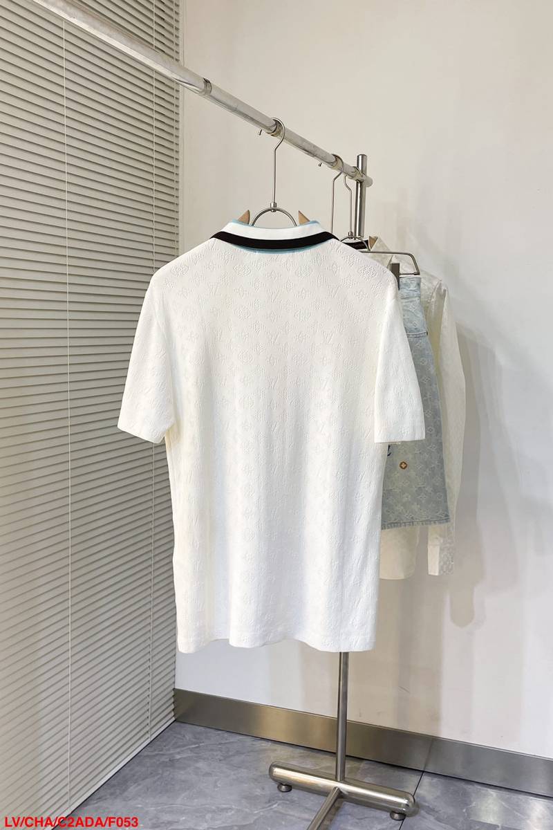 LV Monogram Pointelle Short-Sleeved Cotton Polo