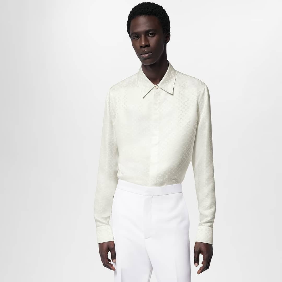 LV Monogram Long-Sleeved Silk Shirt
