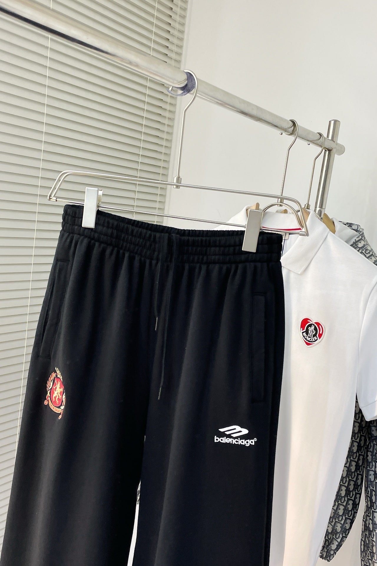 Balenciaga Soccer Baggy Sweatpants in black and white medium fleece