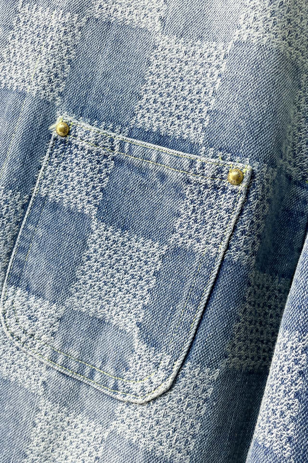 LV Damier Denim Chic Jacket+Damier Bootcut Denim Pants