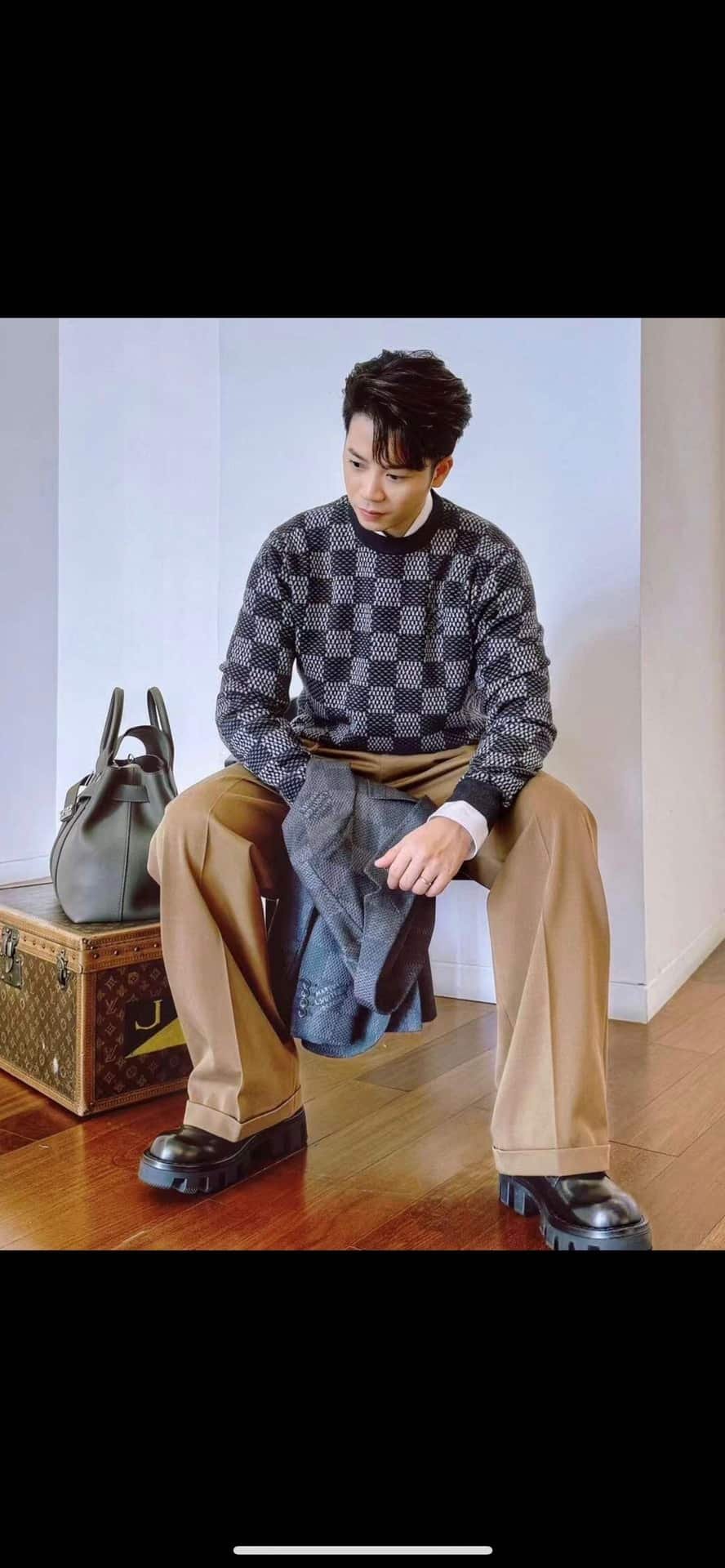 Damier Wool Crewneck