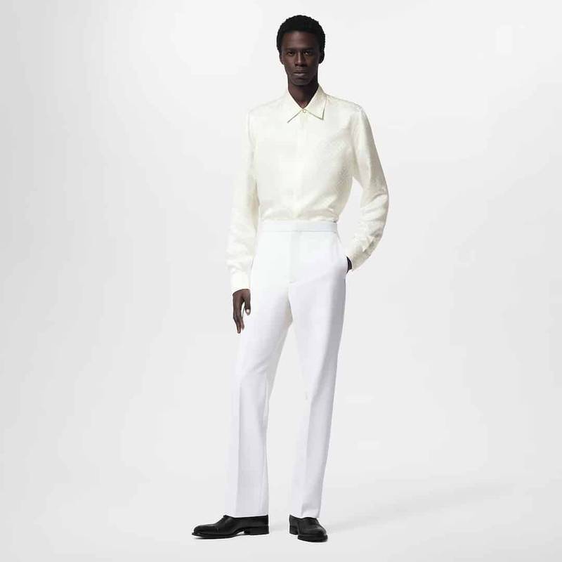 LV Monogram Long-Sleeved Silk Shirt
