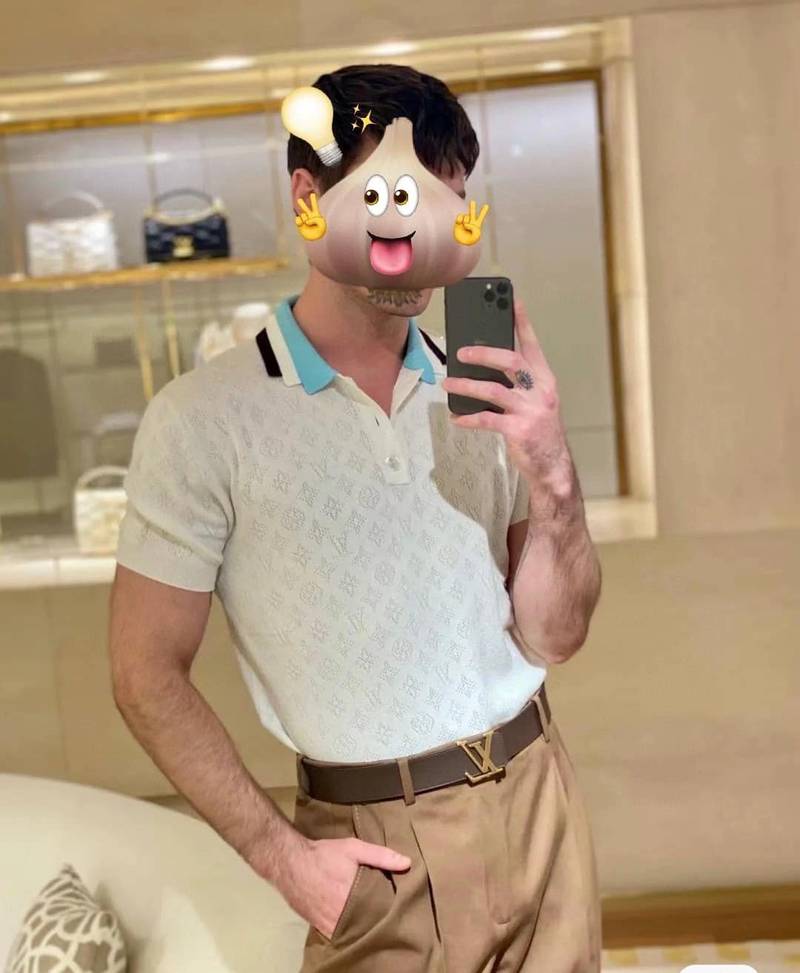 LV Monogram Pointelle Short-Sleeved Cotton Polo